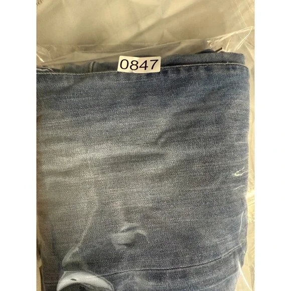Buffalo Mens Ash Blue Stretch Comfort Veined and Crinkled Slim Jeans Size 34x30